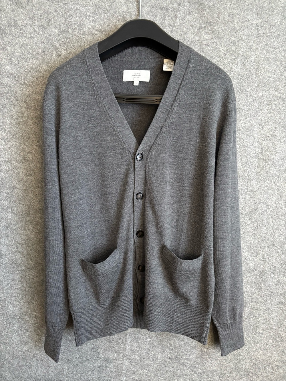 Jack Spade Men's Gray V-Neck Button Cardigan Sweater
